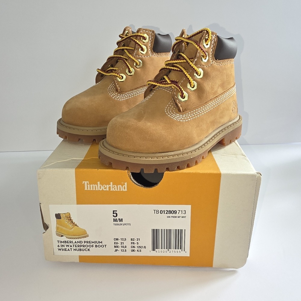 New Timberland Waterproof Boot Wheat Nubuck Toddler Size 5  TB01280971 Shoe